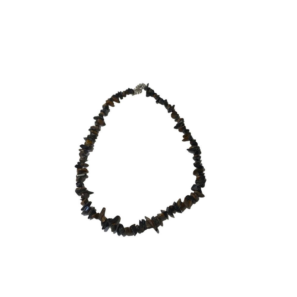 Tigers Eye Chip Necklace Womens OS‎ Multicolor Gemstone Boho